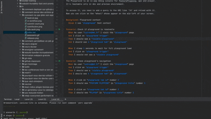 Example of functional test execution