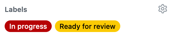 screenshot d'une Pull request avec à la fois in review et in progress en label